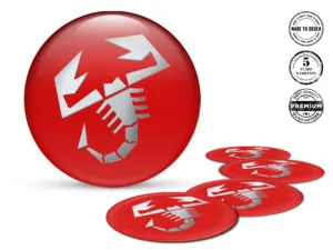 Fiat Abarth Wheel Emblems Version Premium Label Design